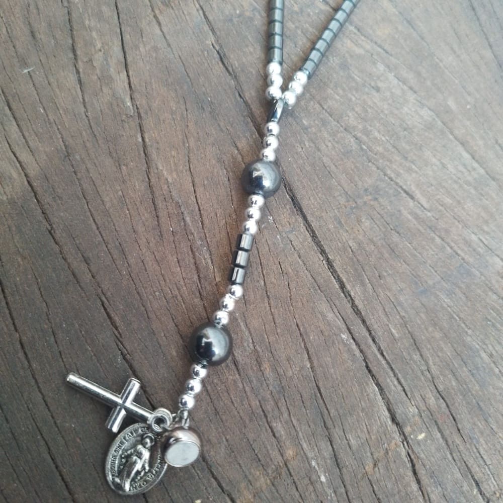 Pulseira Terço Italiano Petrus - Hematitas