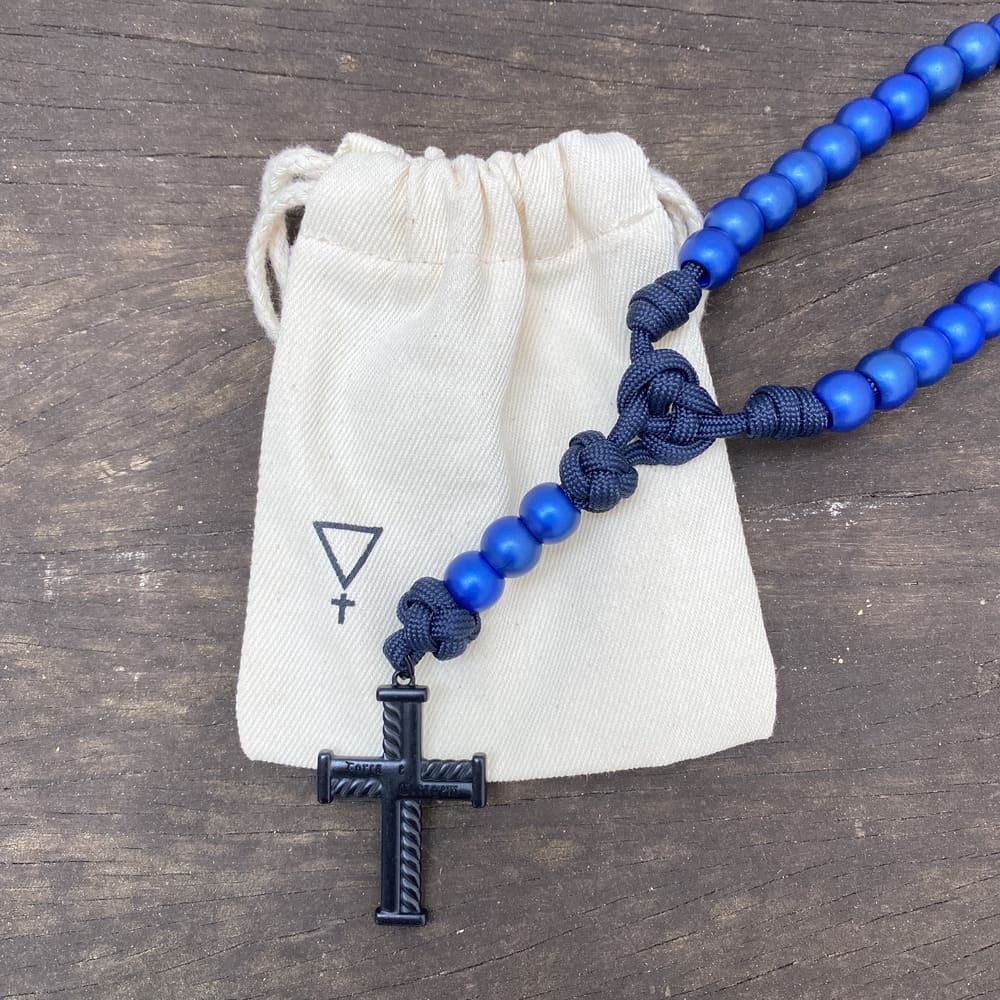 Terço Virtus - Marinho e azul fosco