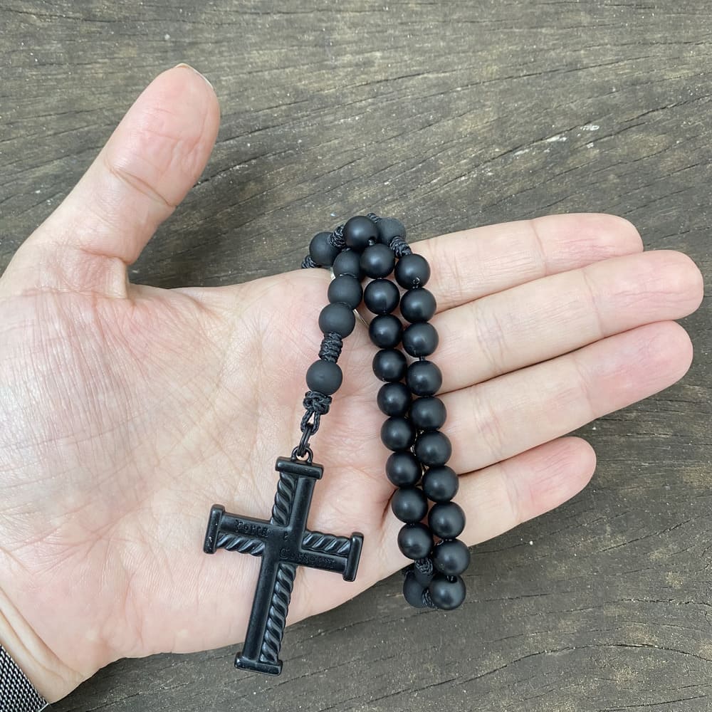 Terço Preto Agilis Força e Coragem com fecho