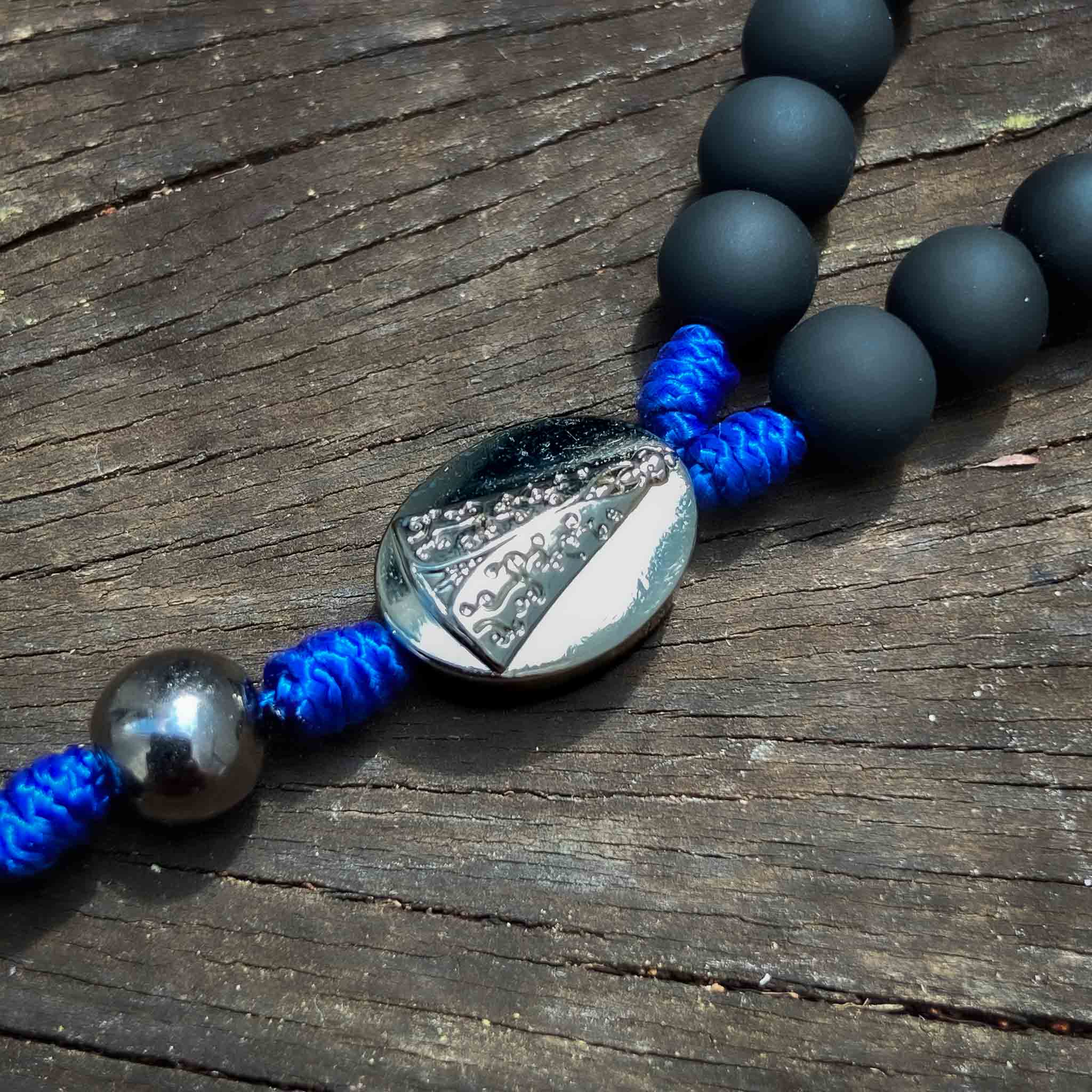 Terço de Nossa Senhora Aparecida Agilis 8mm - Azul e Preto