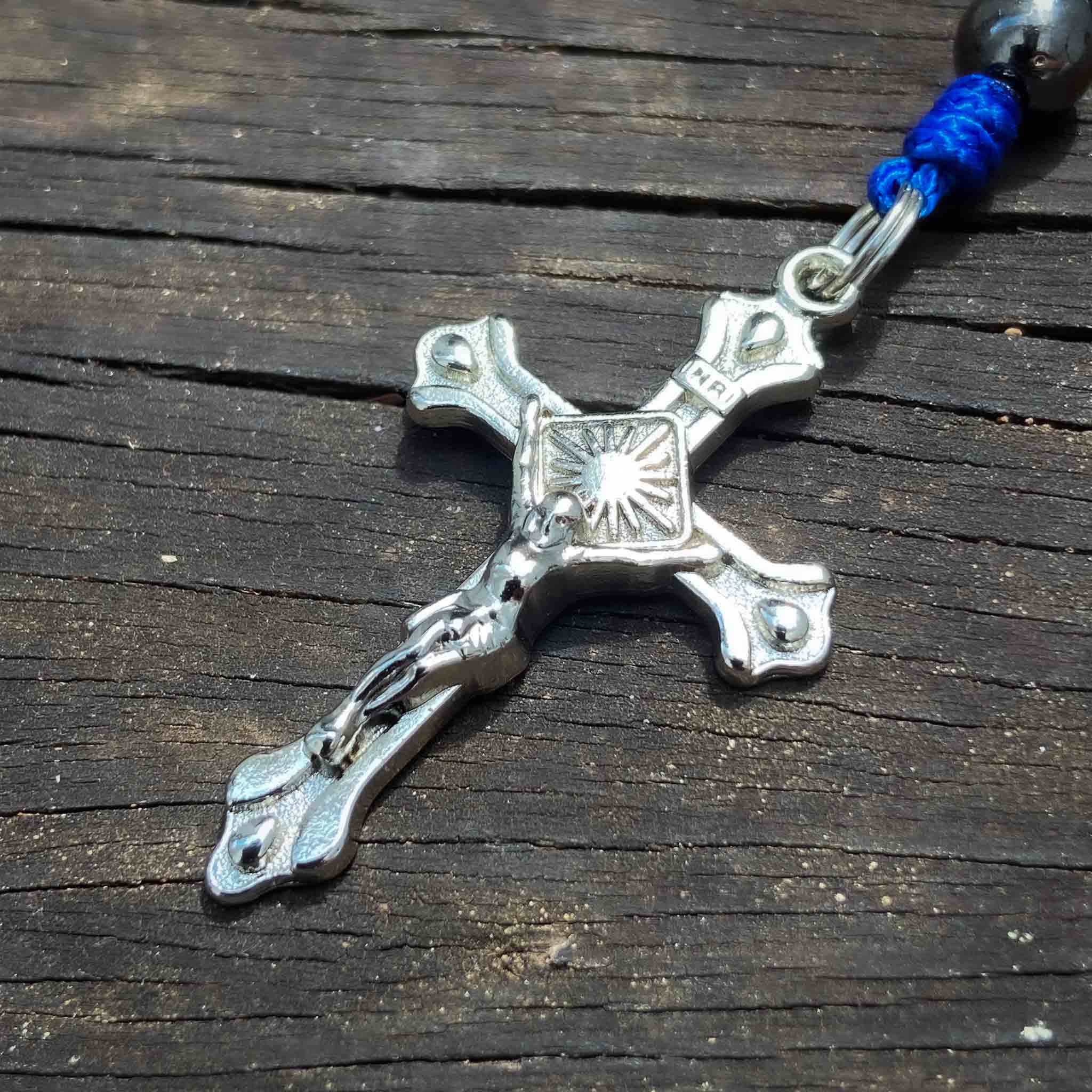 Terço de Nossa Senhora Aparecida Agilis 8mm - Azul e Preto