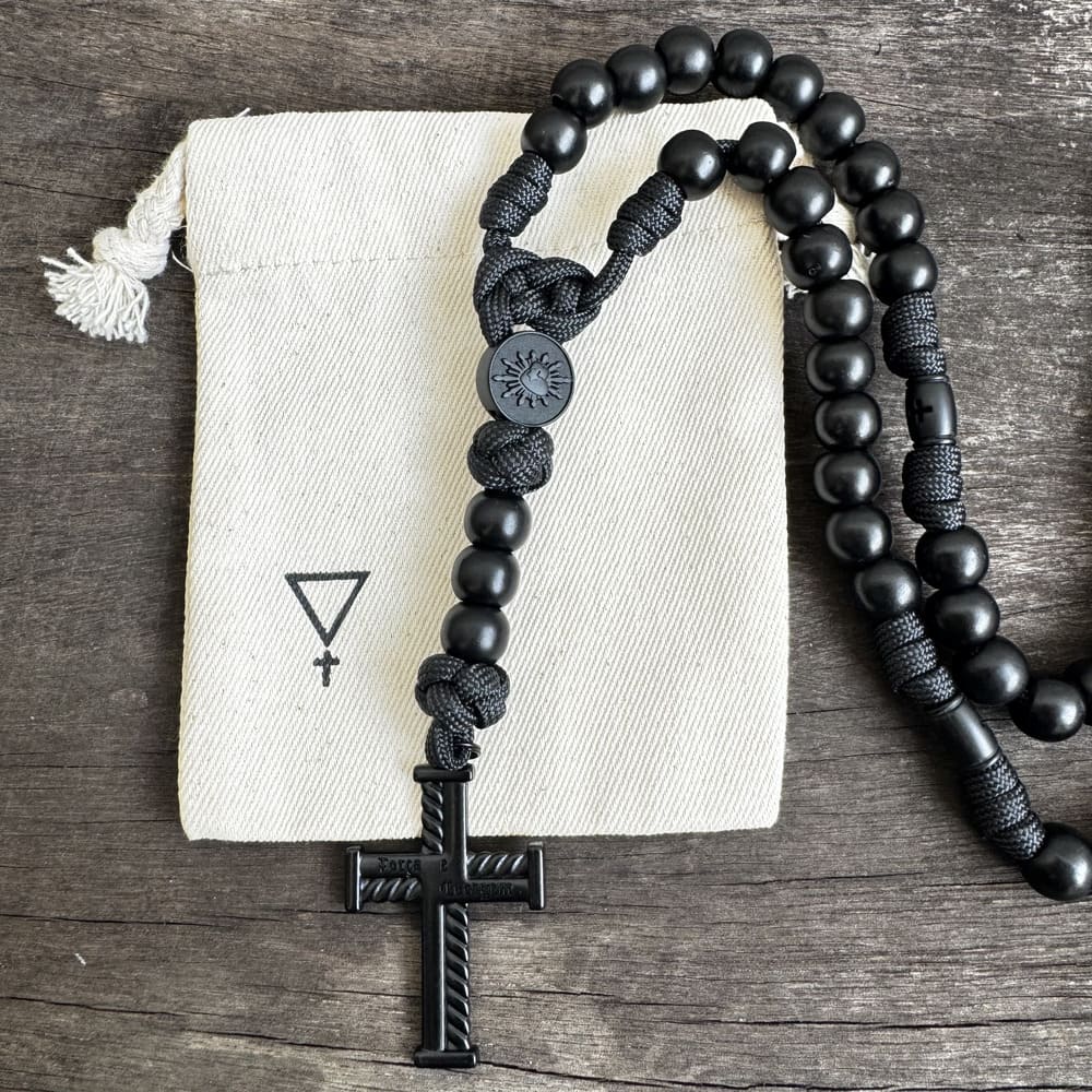 Terço de São José Virtus Mistérios em Cruz - Preto