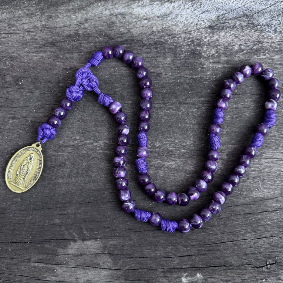 Terço Medalha Nossa Senhora das Lágrimas - Roxo