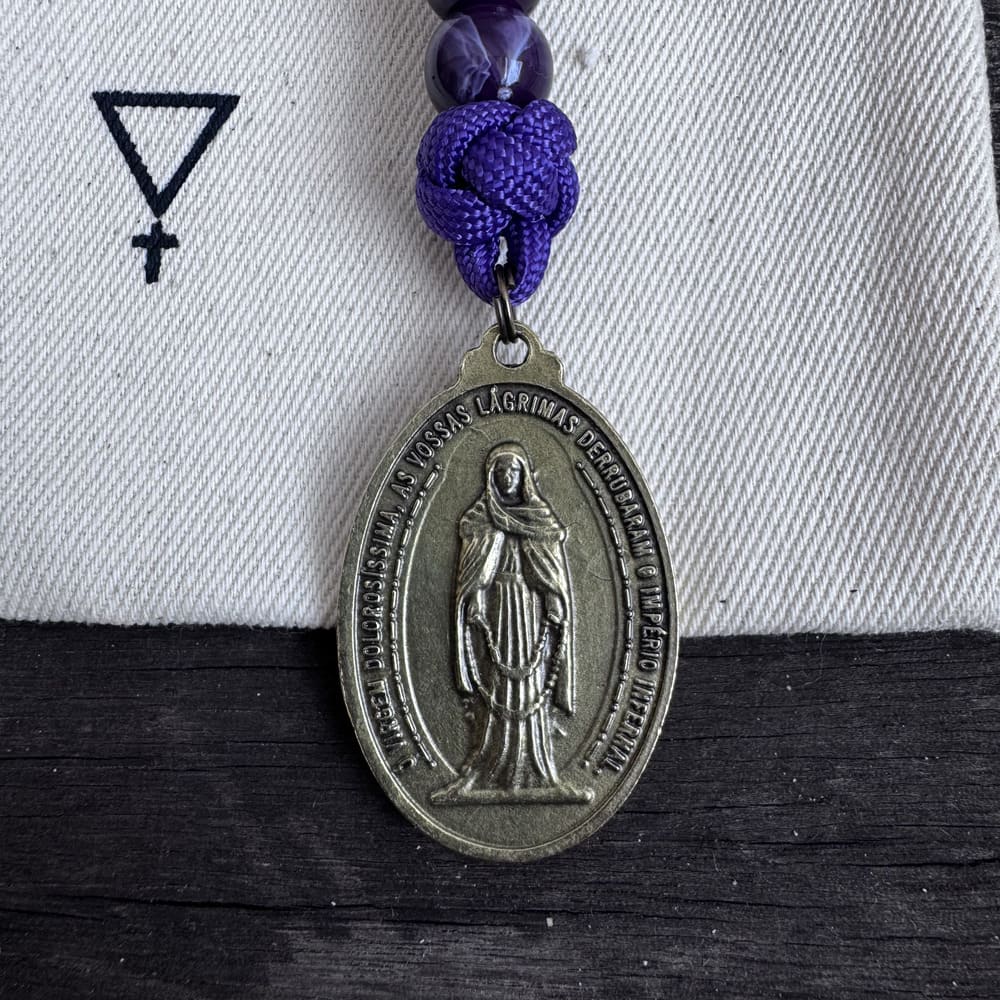 Terço Medalha Nossa Senhora das Lágrimas - Roxo