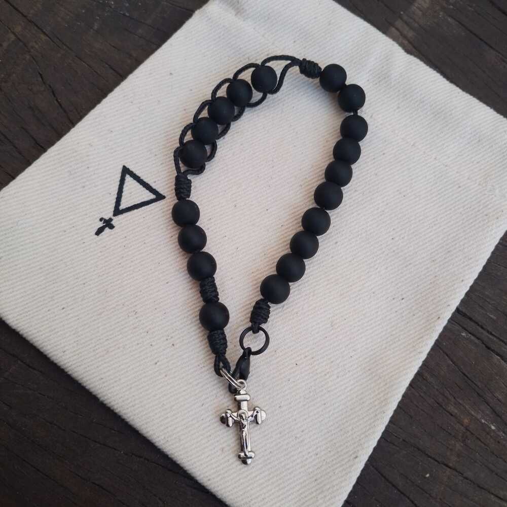 Pulseira Terço microcord - Preto