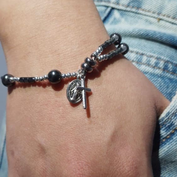 Pulseira Terço Italiano Petrus - Hematitas