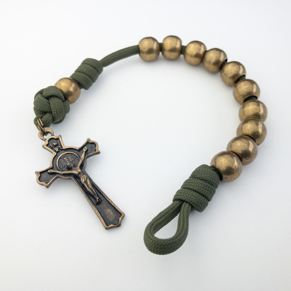 Dezena Pulseira Pocket Virtus - Verde Oliva e Ouro Velho