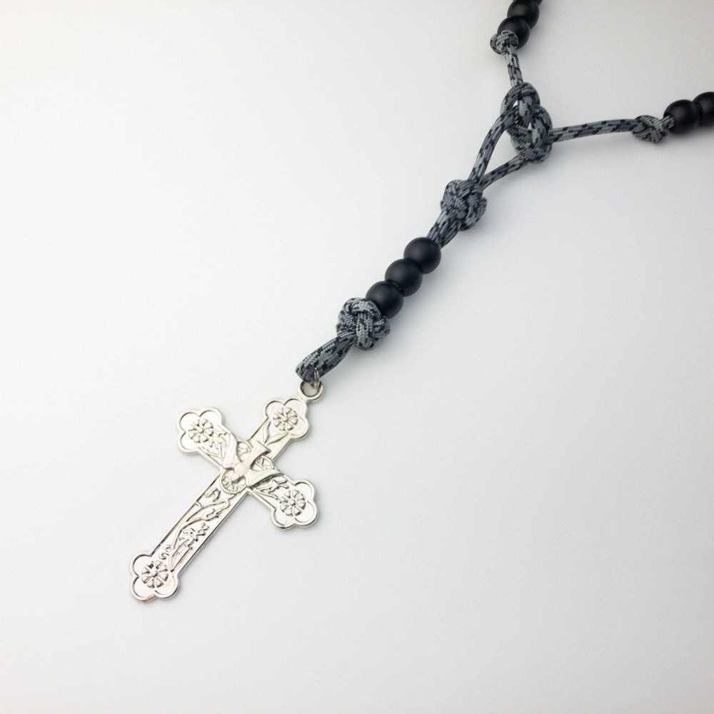 Terço Virtus - Titanium e Preto