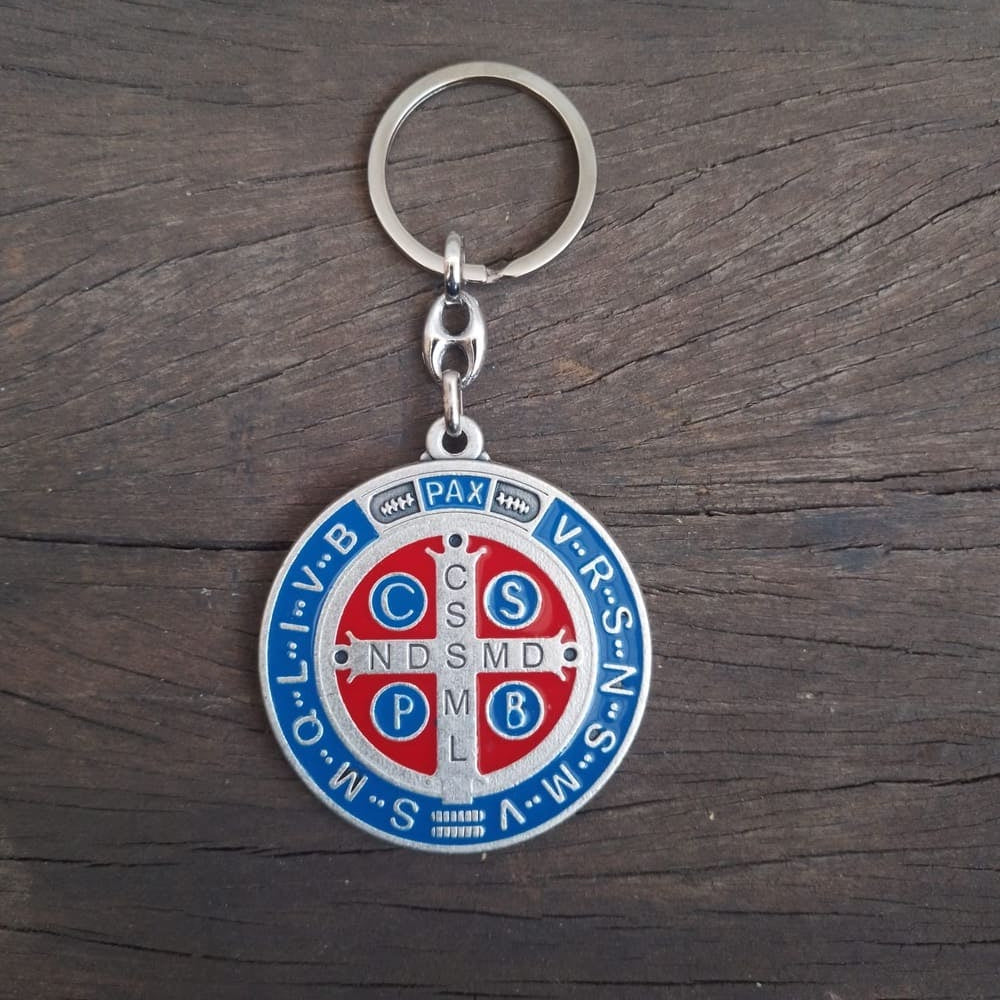 Chaveiro Italiano São Bento - Azul e Vermelho