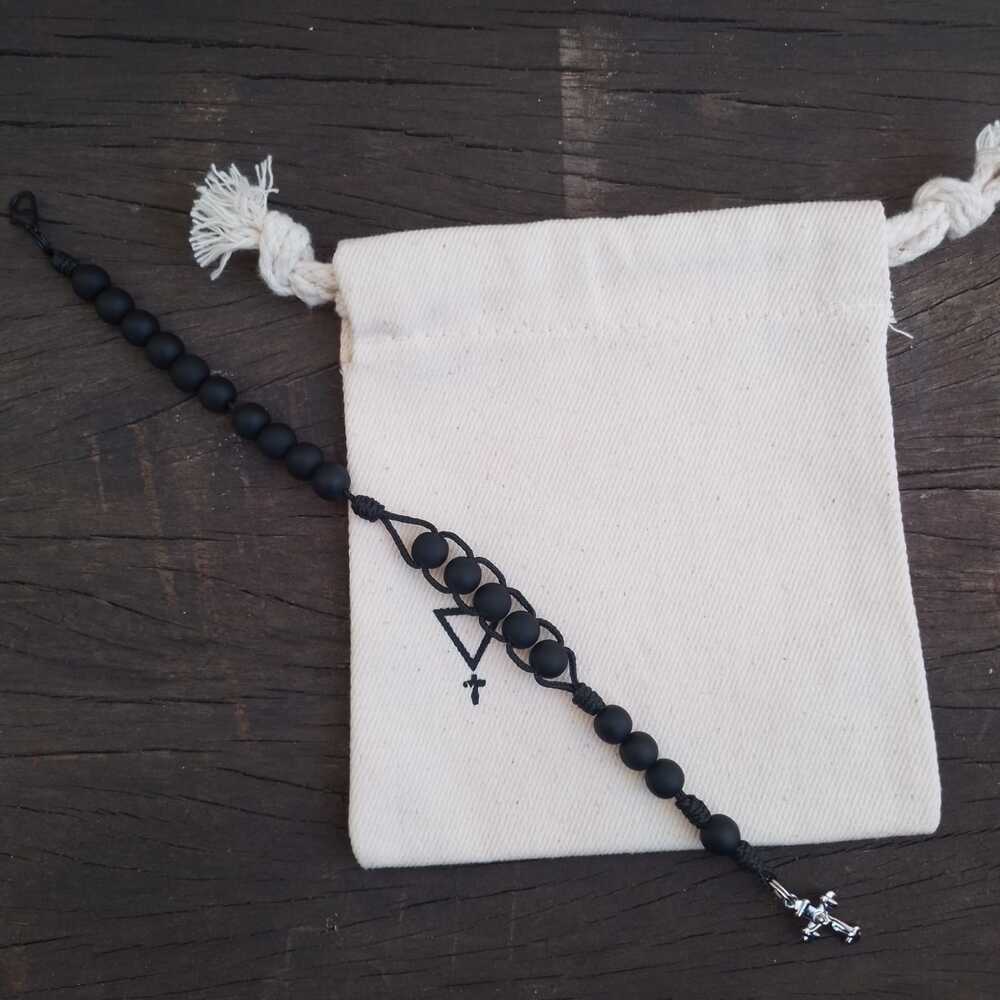 Pulseira Terço microcord - Preto