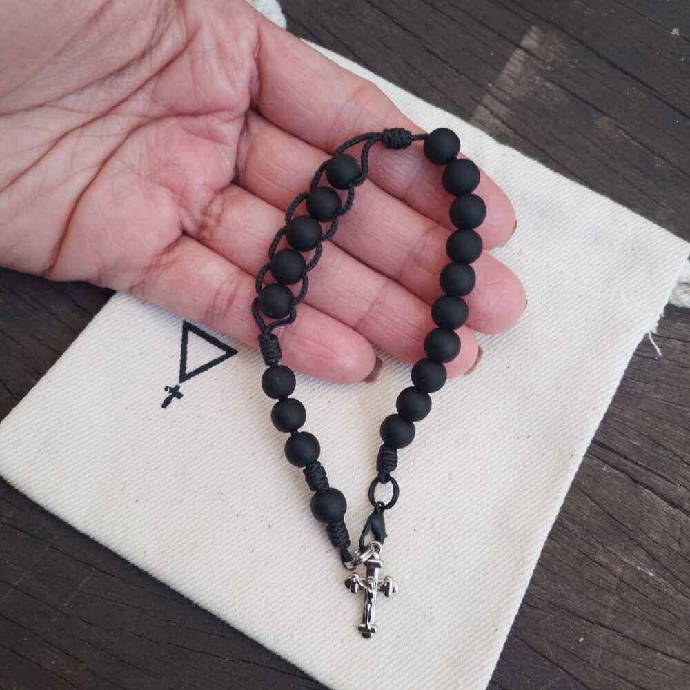 Pulseira Terço microcord - Preto