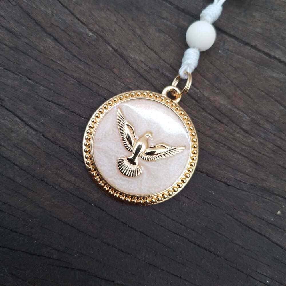 Chaveiro Lux Espírito Santo - Ouro e Off White