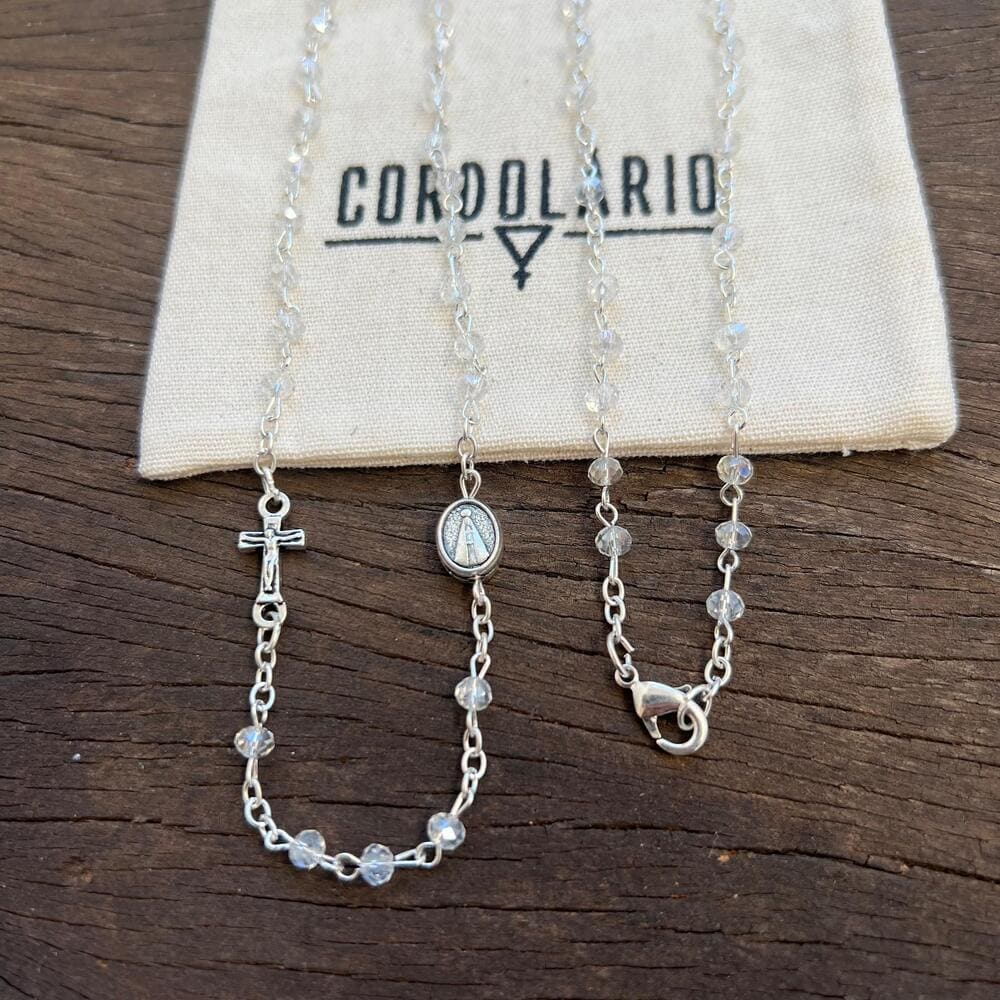 Terço Italiano Colar Nossa Senhora Aparecida 4mm - Cristais