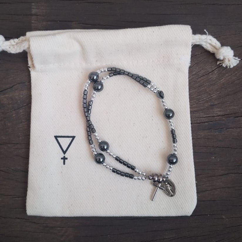 Pulseira Terço Italiano Petrus - Hematitas